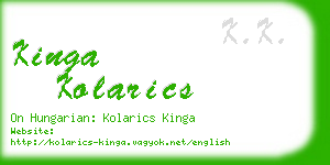 kinga kolarics business card